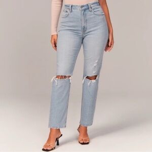 Abercrombie Curve Love Ankle Straight Ultra High Rise Jean